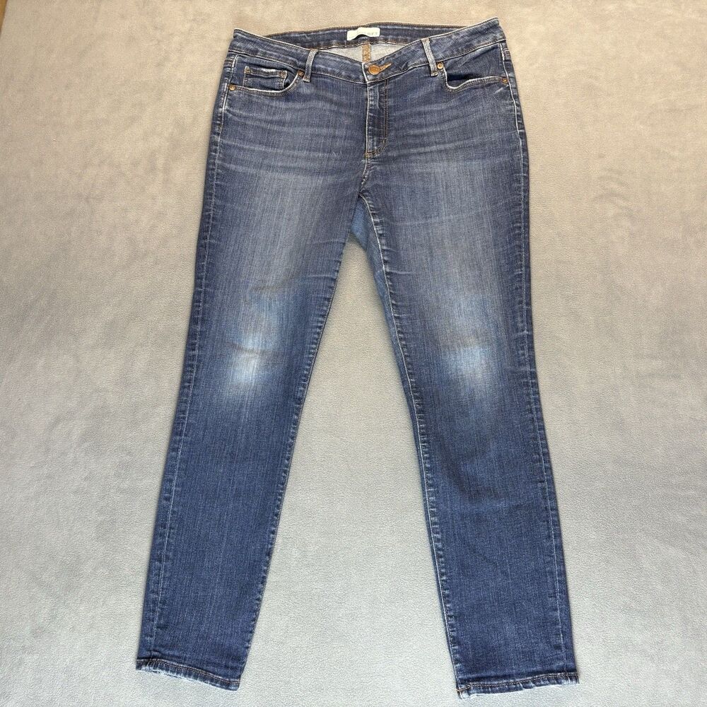 LOFT Womens Jeans Size 12 Blue Mid-Rise Curvy Skinny‎ Denim Stretch